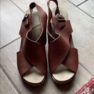 Cognac color leather No.6 frida heel clog